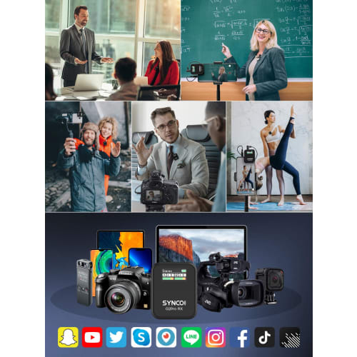 SYNCO G2A1PRO Wireless Microphone with Volume Control, Noise Cancellation, Easy Operation, and Charging Case for Portable Use. Compatible with DSLR Ca