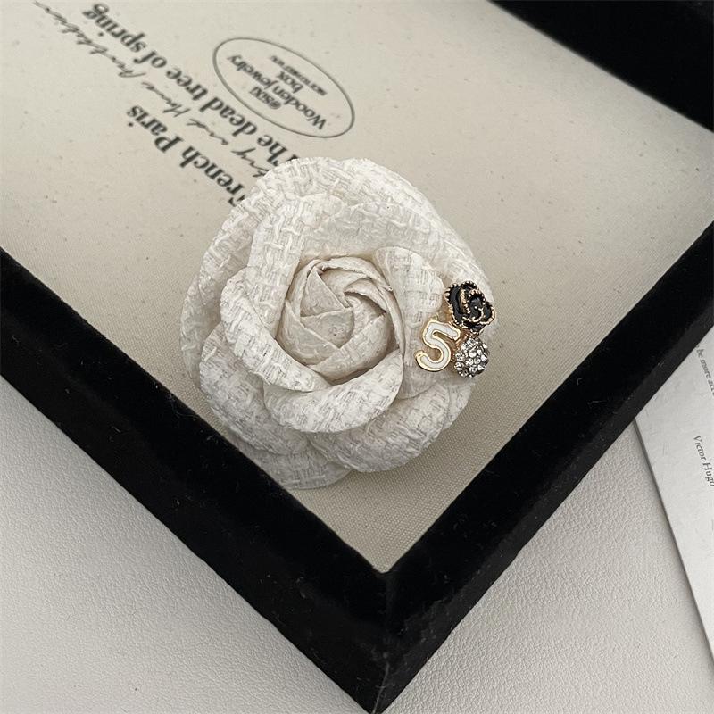 Small Fragrant Elegant Rose Flower Black Mourning Bow Tie Brooch Black Ribbon