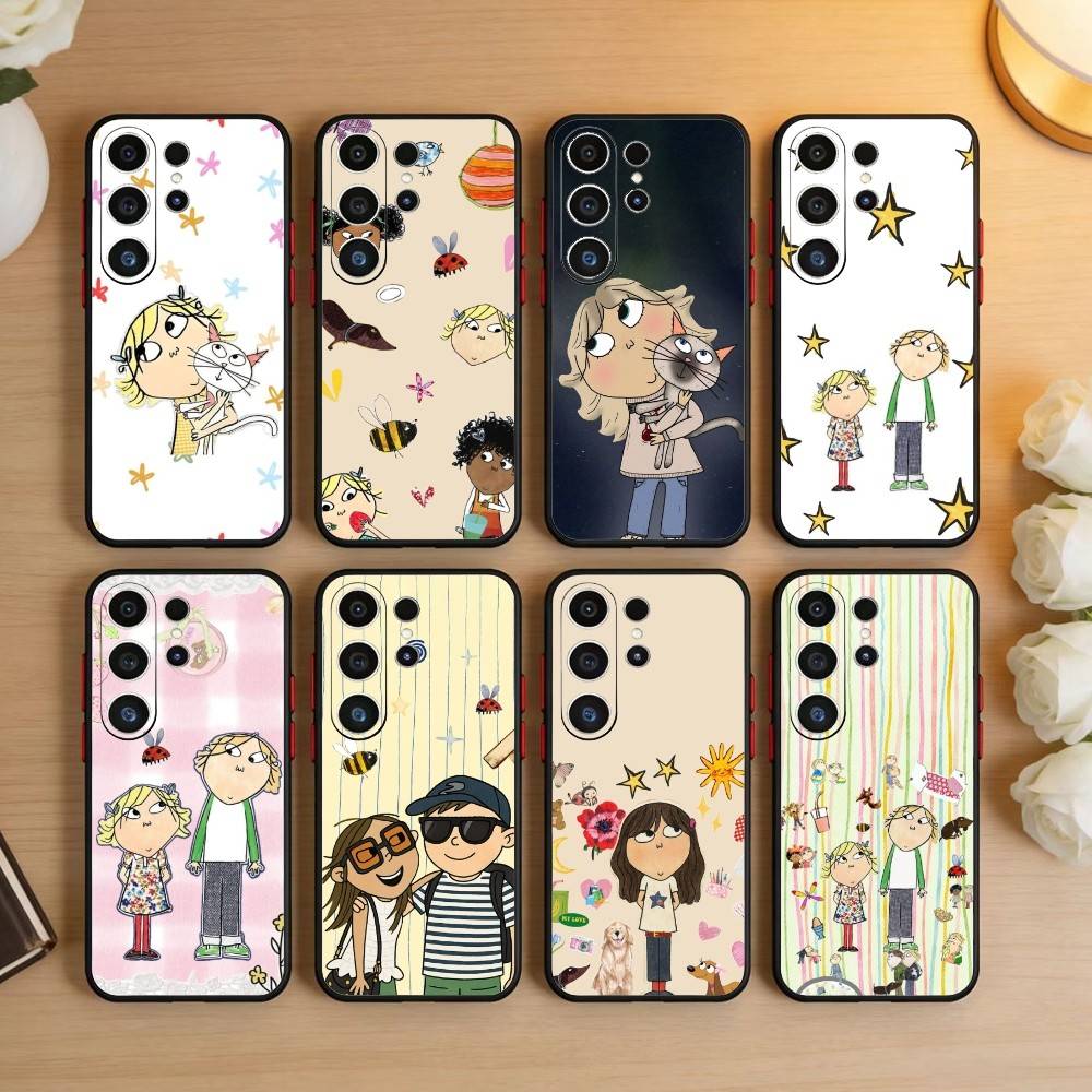 F-Charlie and Lola Cartoon Phone Case For Samsung S26,S25,S24,S23,S22,S21,S20,Plus,Fe,Lite,Others Black Cover