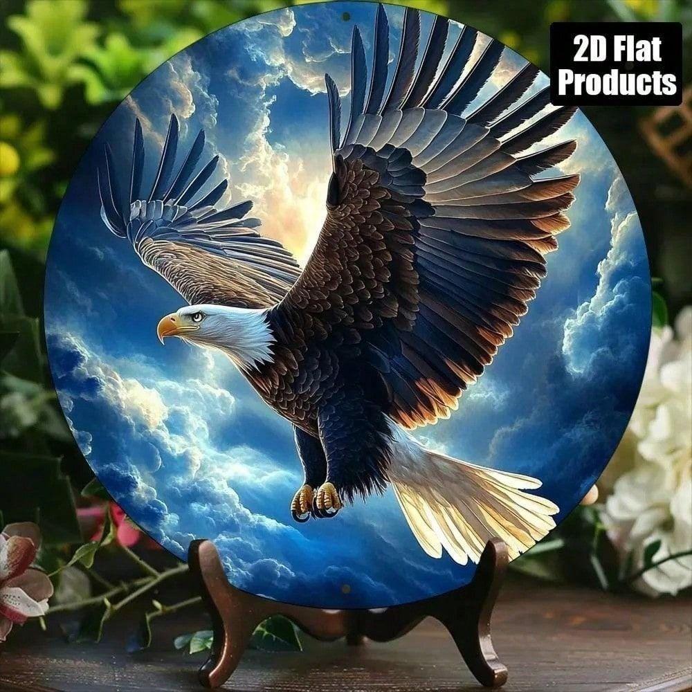 Metal Wall Art Round Sunset Aluminum Modern Home Decor Living Room