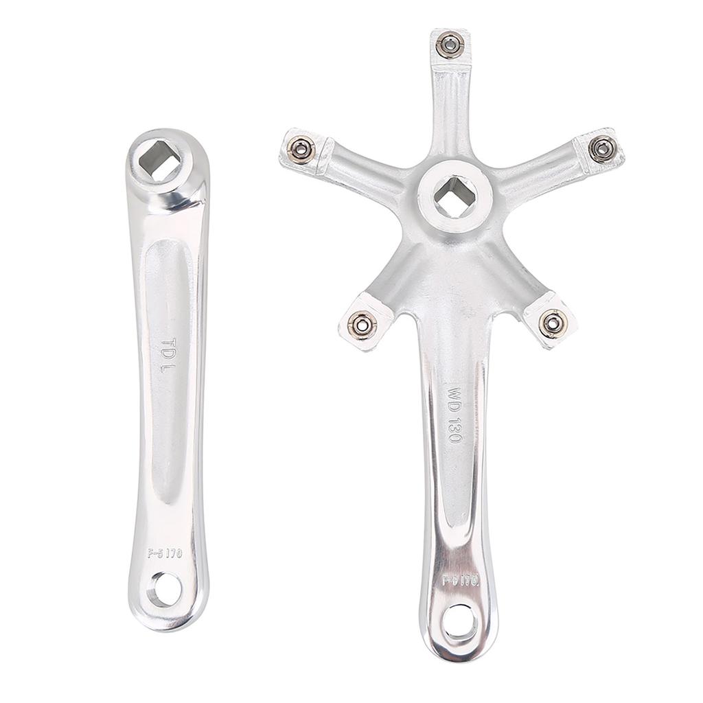 1Pair 170MM Mountain Road Bike Alloy Single Crankset Repair Parts (Black)
