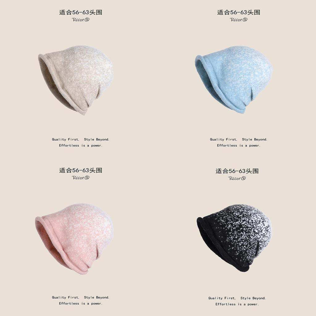 Winter Knit Beanie Hat For Women With Gradient Snowflake Pattern And Design