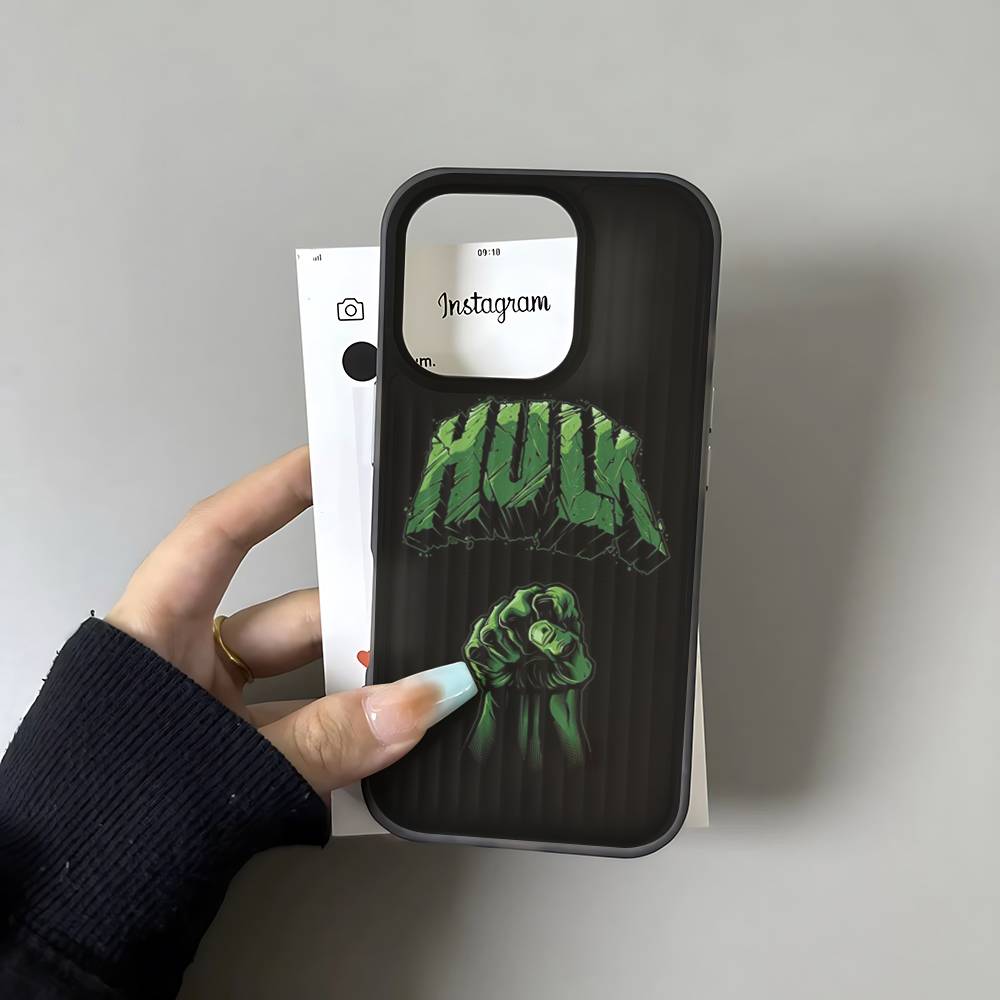 Superhero H-Hulk For Phone 17 16 15 14 13 12 11 Pro Max Plus Pro Air Phone Case Corrugated Stripe Back Cover