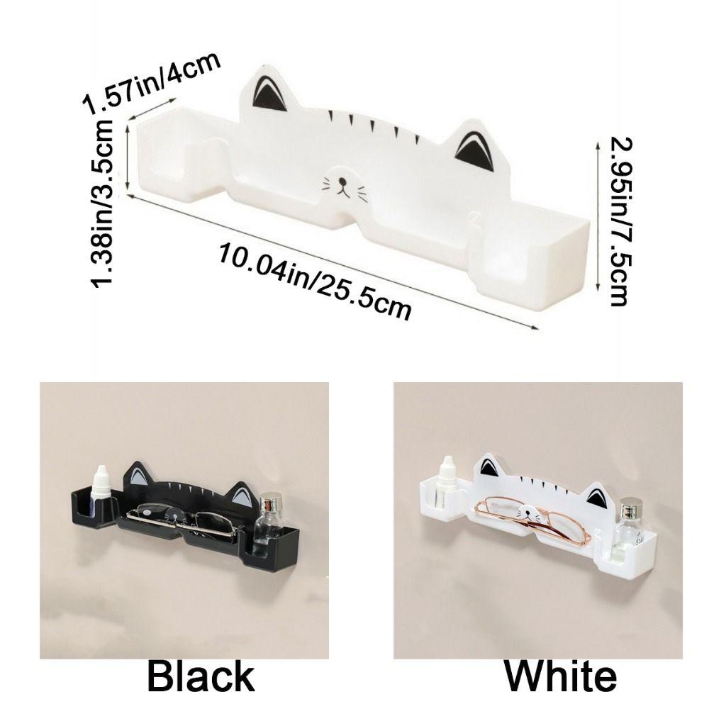 3 Pieces Plastic Glasses Storage Box Self-adhesive Punch-free Sunglasses Storage Holder Easy To Install Cute