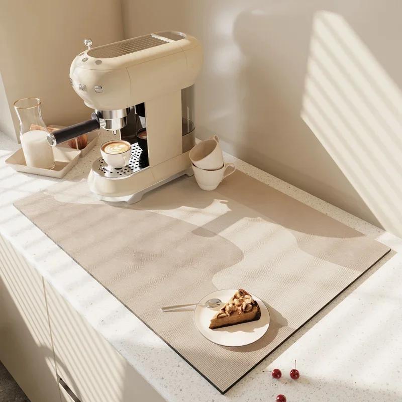 Rutschfeste Tischmatte für Kaffeemaschine, Saugfähig, Schnelltrocknende Tischdecke, Heimküchengeschirr, Trockenunterlage, Estera Para Secar