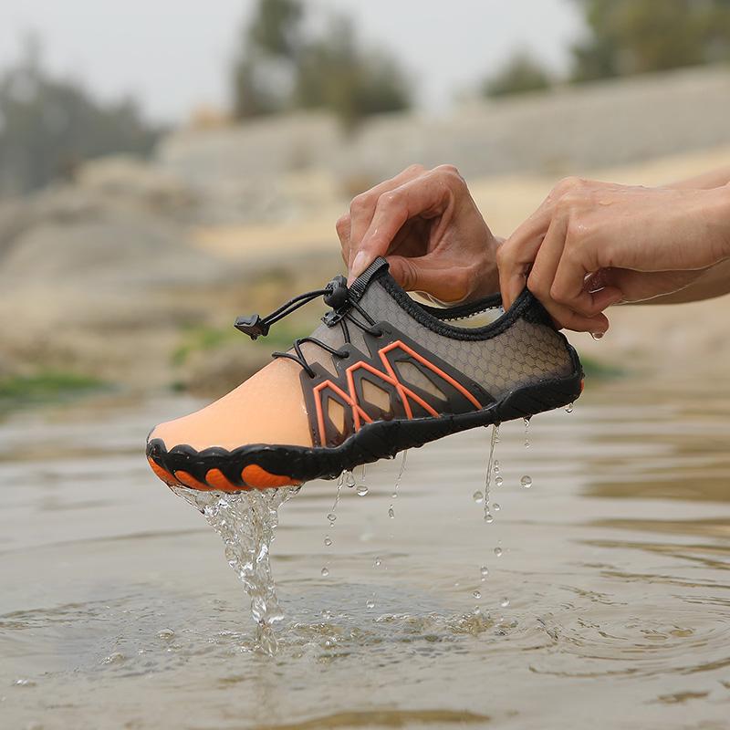 Herren Barfuß Flats Weite Handfläche Fahrschuhe Damen Orange Wasser Aqua Schwimmen Flussaufwärts Schuhe Yoga Fitness Schuhe Große Größe