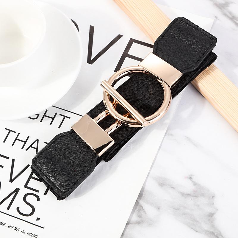 

Модный эластичный сплошной цвет широкий корсетный пояс дизайнерское женское платье-пальто эластичный пояс для женщин качественный поясной ремень DT011 70cm чёрный