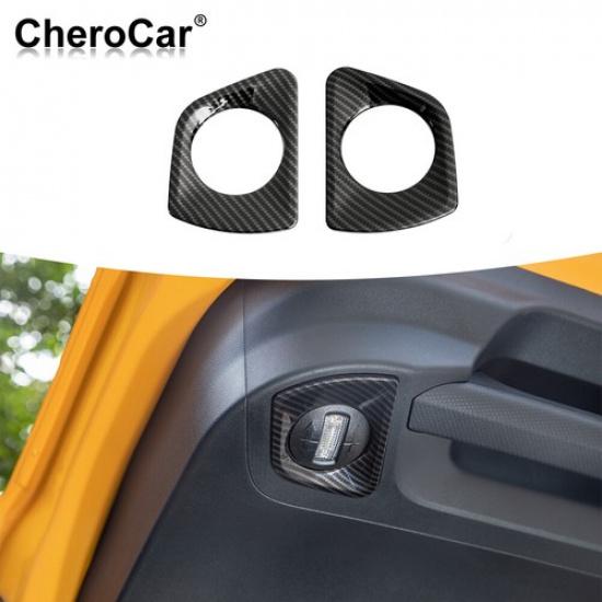 2x Carbon Fiber Rear Tailgate Light Lamp Decor Trim Cover for Bronco Sport 21+