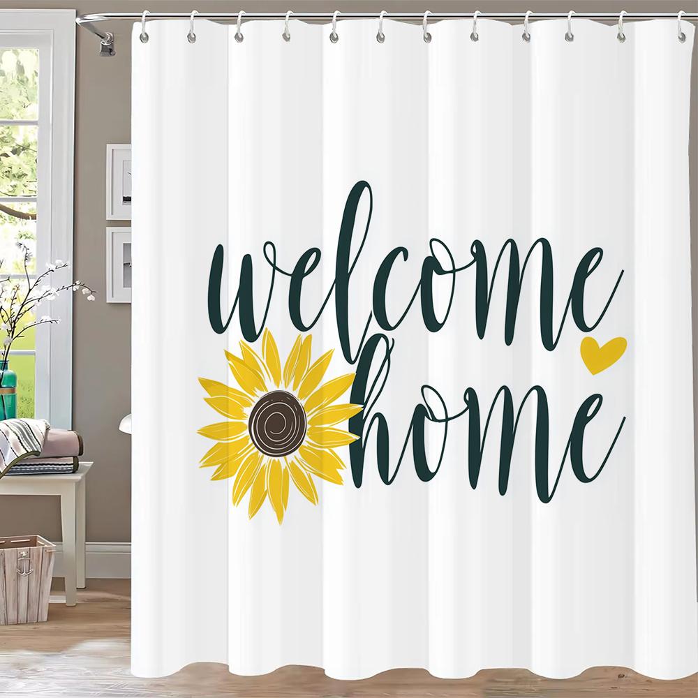 Modern Minimalist Leaf Theme Shower Curtain 3D Printing Fabric Leaves Bathroom Curtains For Home Decoration Curtain With Hooks