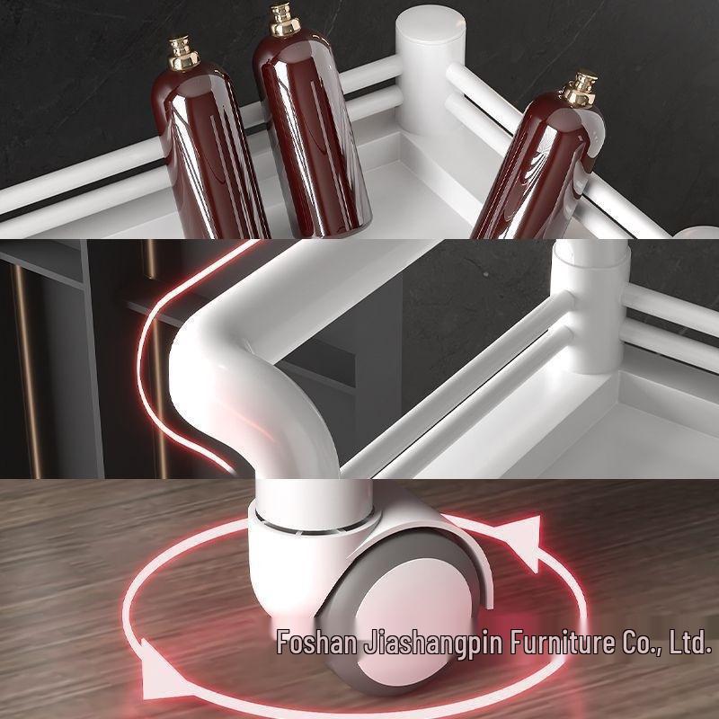 Compact Beauty Salon Trolley: Mobile Hand Push Storage Rack for Household Tools