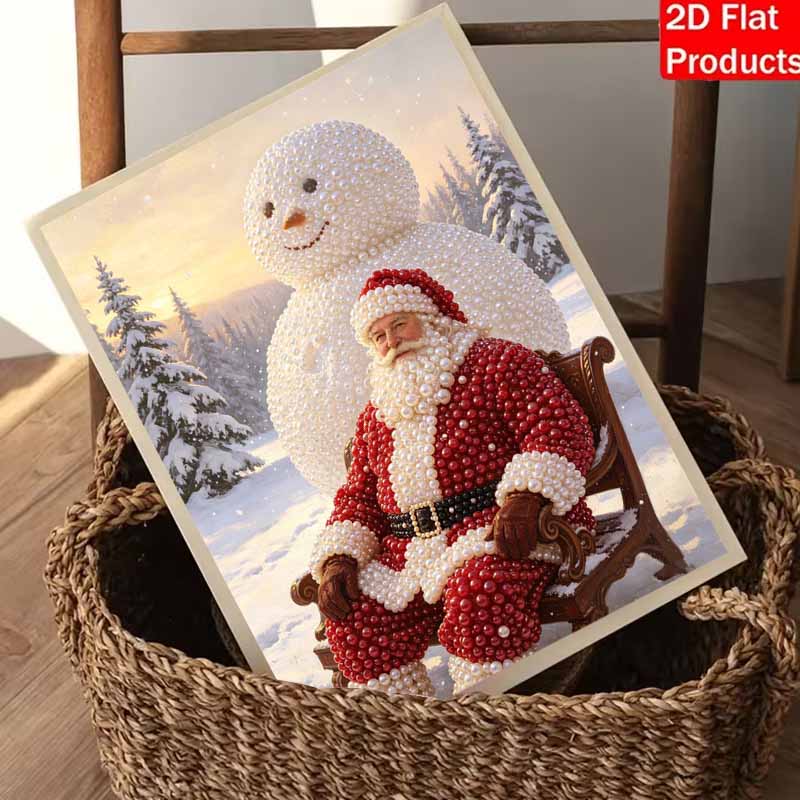 Christmas Pearl Painting Kit Handmade DIY Santa Claus Snowman Home Decoration Painting