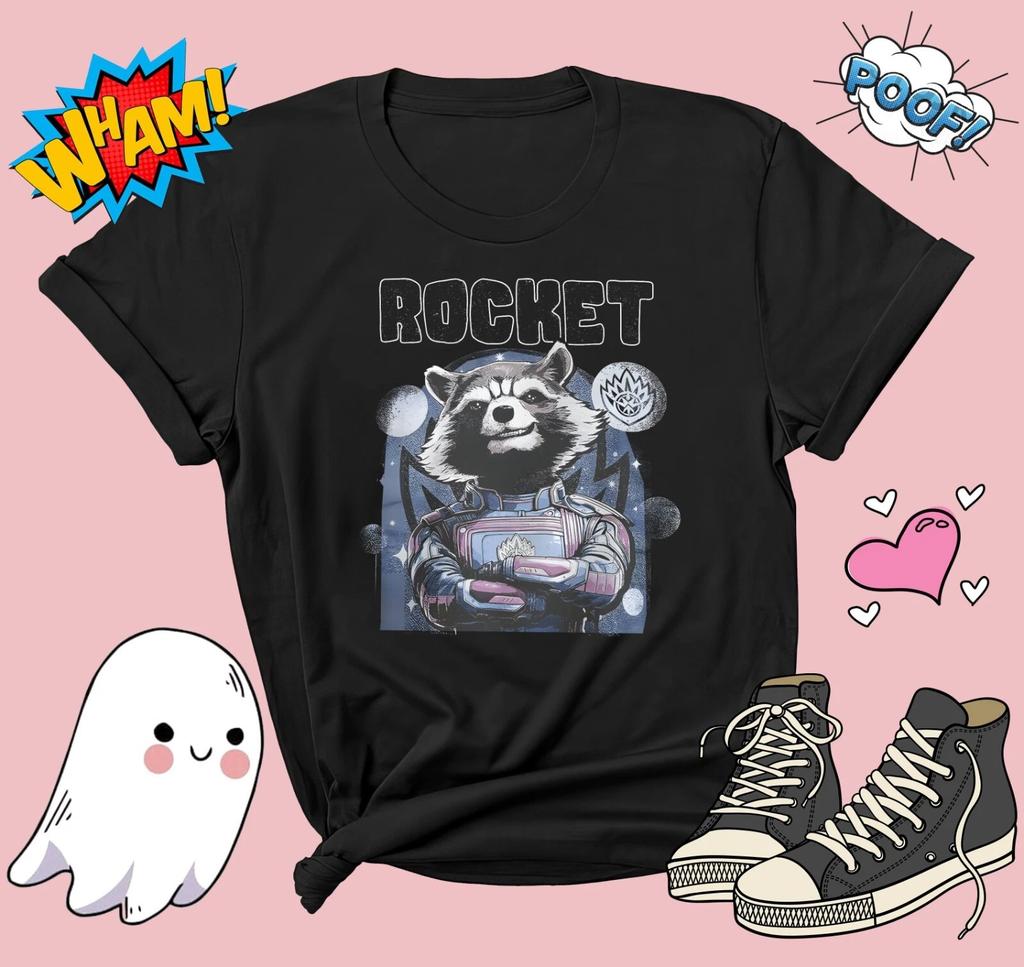 Retro Rocket Raccoon T-shirt T shirt Men Women Unisex Tshirt G753