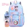 2Pcs/set Cute K-Pop Demon Hunters Printed Backpack with 750Ml Water Bottler for Teenager Student Girl Boy Large Capacity Waterproof Bookbag Travel Bag