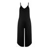 Women's Backless Suspender Double Pocket Side Slit Jumpsuit