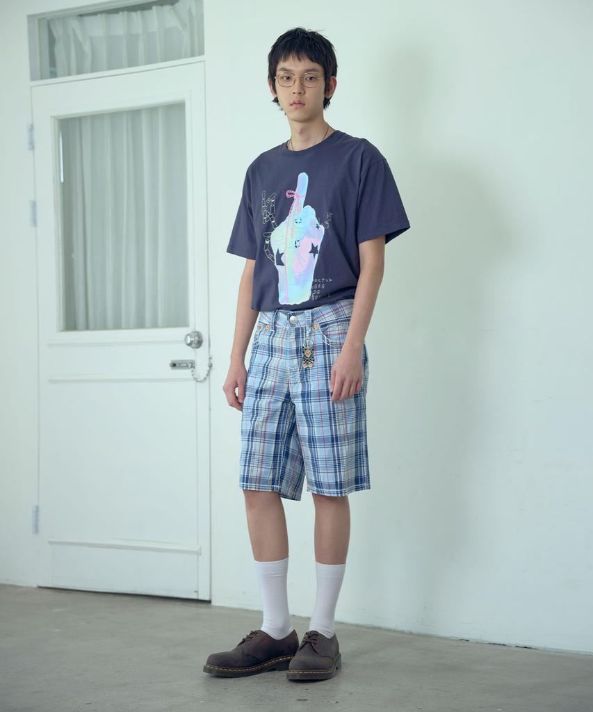 NICEGHOSTCLUB Rainbow Finger Tee_Navy(Ng2Gmut514A)