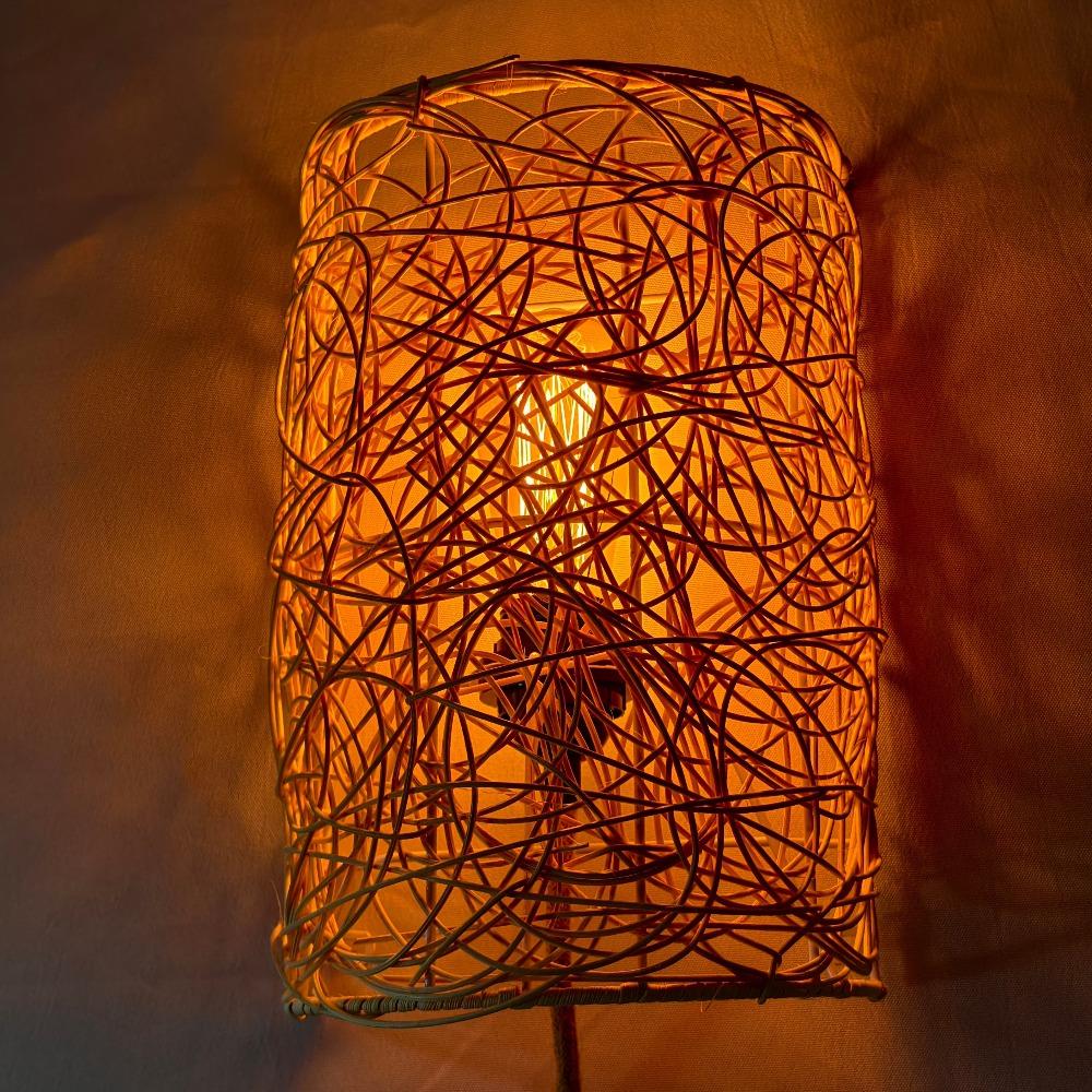 Moderne nordische Rattan-Wandlampe Vintage Japanische pastorale Ranken dekorative Wandleuchten Licht für Nachttisch Foyer Wohnzimmer E27