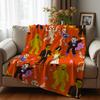 Retro Multicolor Star Cartoon Anime Print Flannel Blanket Soft Warm Throw for Kids Bedroom Sofa Christmas Office Car