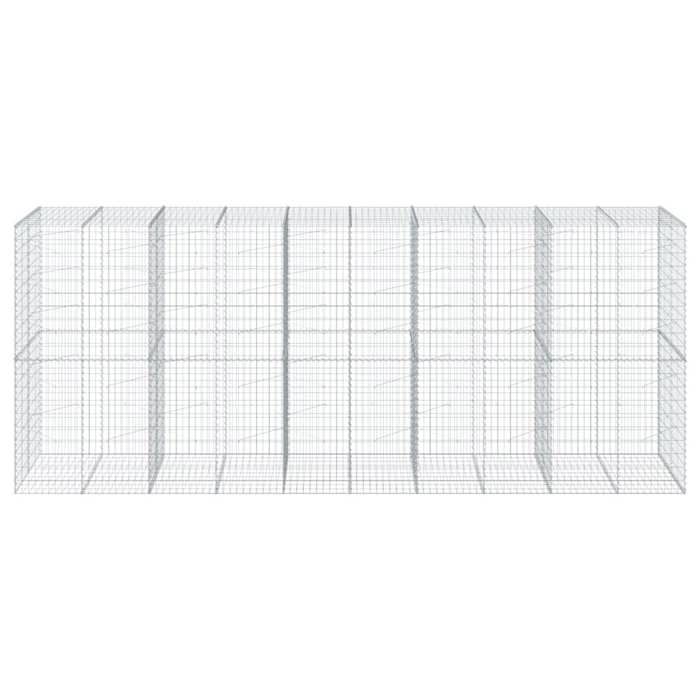 VidaXL Panier gabion avec couvercle 500x100x200 cm fer galvanisé, mur en gabion, mur de soutènement en gabion, clôture en 3295233