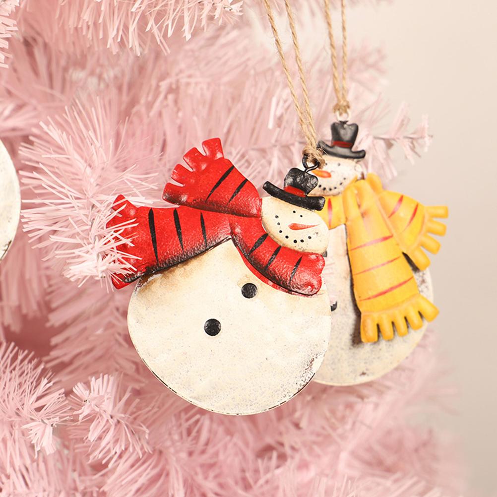 Christmas Hanging Ornaments Wrought Iron Snowman Stocking Christmas Tree Decorations Hanging Pendant Window Ornaments