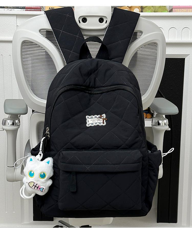 Schoolbag new ins style men's and women's solid color backpack junior high school campus light schoolbag fashionable simple large capacity backpack