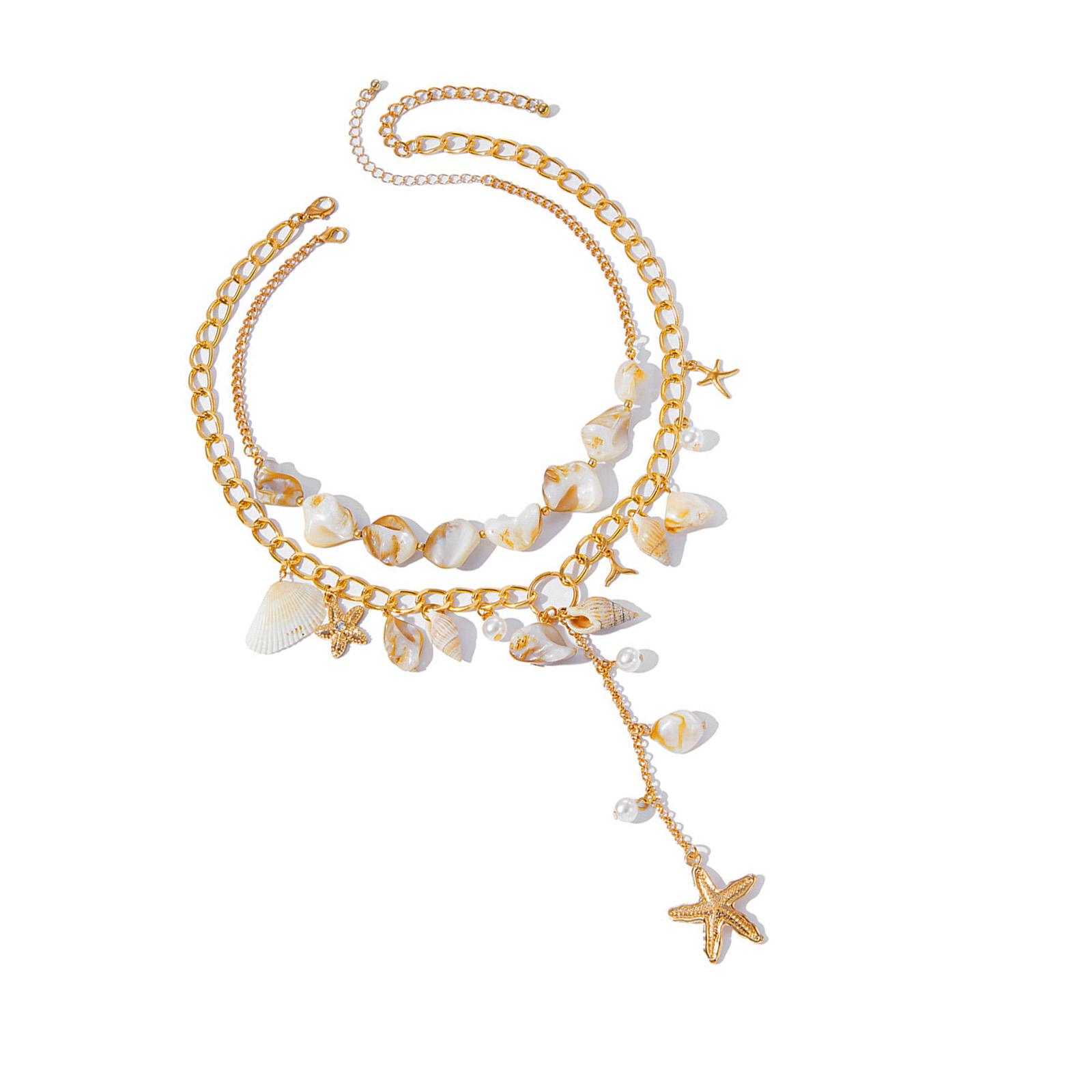 

Регулируемое ожерелье из ракушек и жемчуга для женщин, подвеска, ювелирное украшение, подарок с подвеской-ракушкой, дизайн в океанском стиле