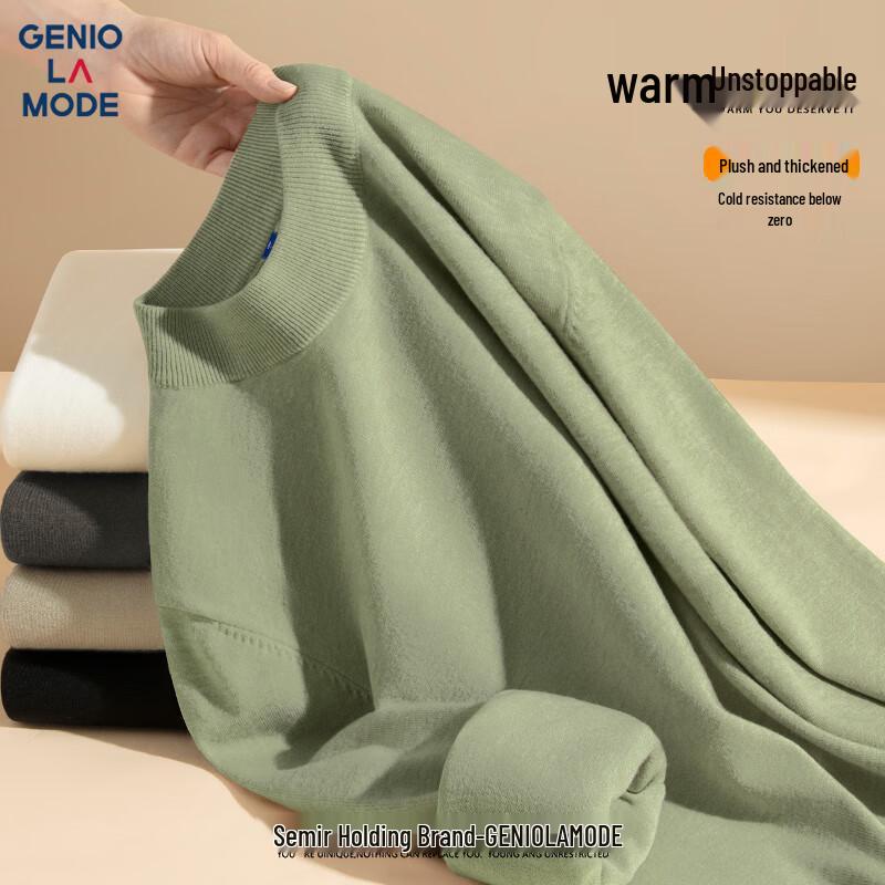 

GENIOLAMODE Men s Winter Semi-Turtleneck Knit Sweater M