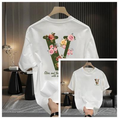 2026 Big V Amerikanische High-End Trendmarke Kurzarm-T-Shirt Beliebt auf Instagram Sommer Rundhals Lässig Reines Baumwollhemd