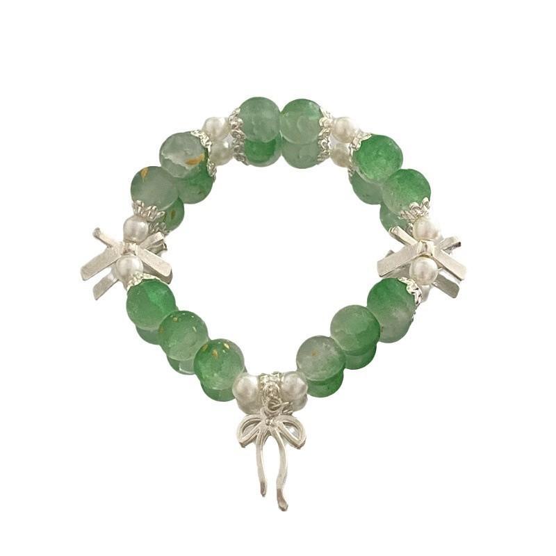 Chinesischer Stil Mondperlen-Handkette mit Schmetterlingsdesign Handgefertigtes Geschenk für Frauen