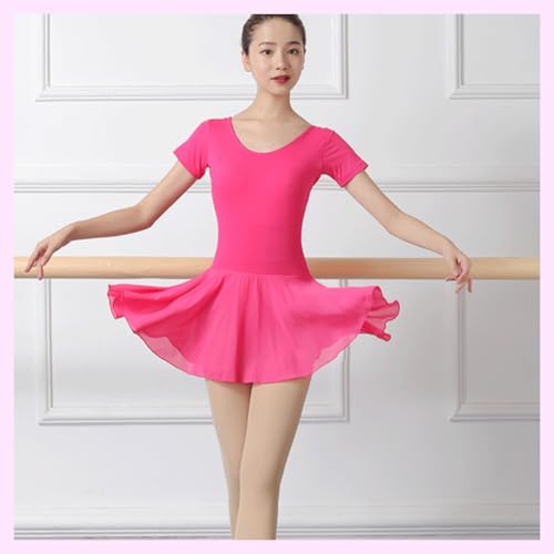 SCGEHA Ballet Dancewear, Plus Size Leotard, Dance Skirt, Tutu, Short Sleeves (XXL)