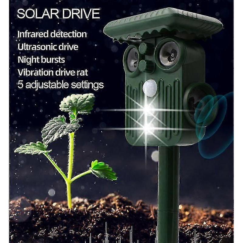 Ultrasonic Solar Deer Repeller 5 Modes Pack of 2