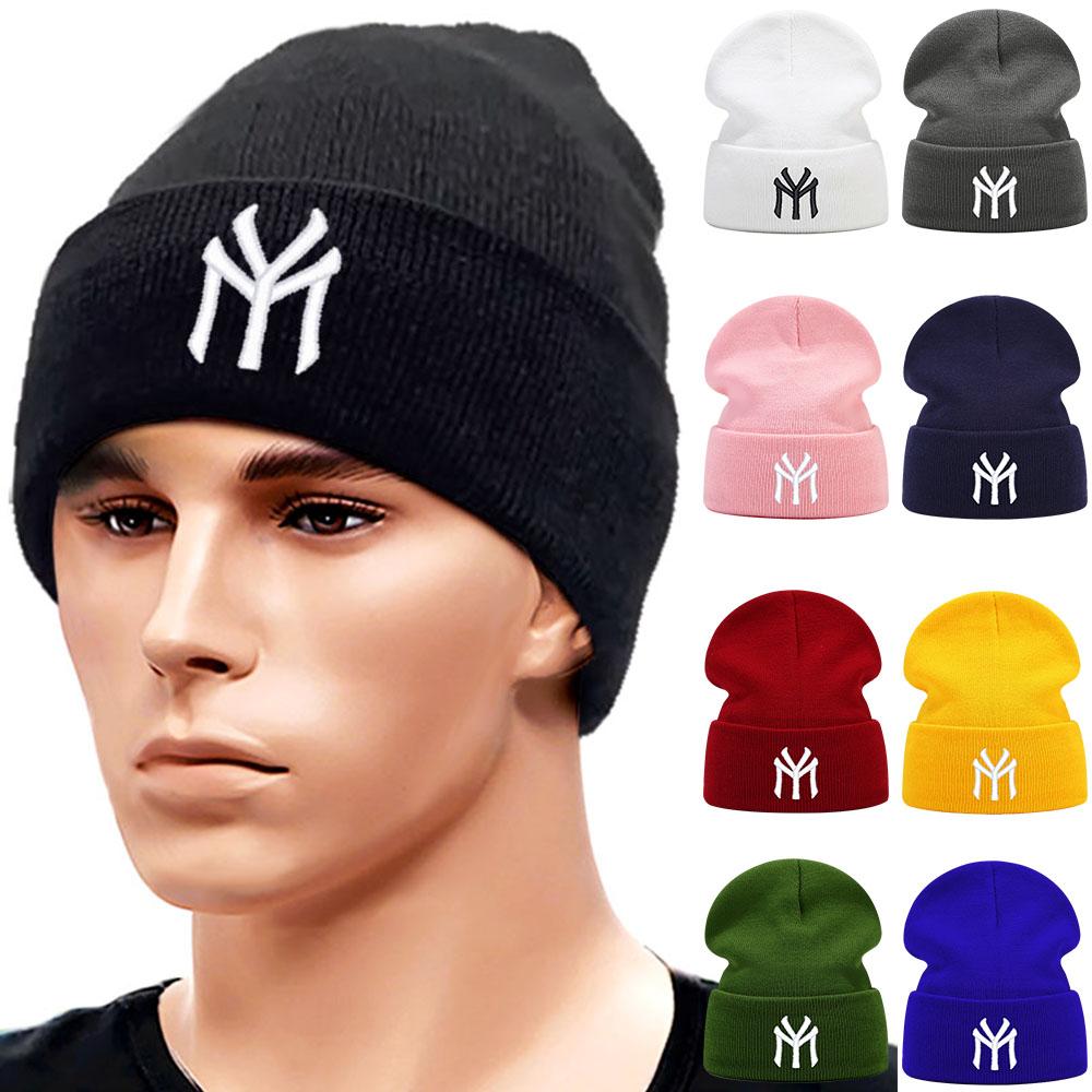 Winter Warm Beanie Hats For Women Men Letter MY Embroidery Knit Hat Unisex Cold Ski Hat Dropshipping Wholesale