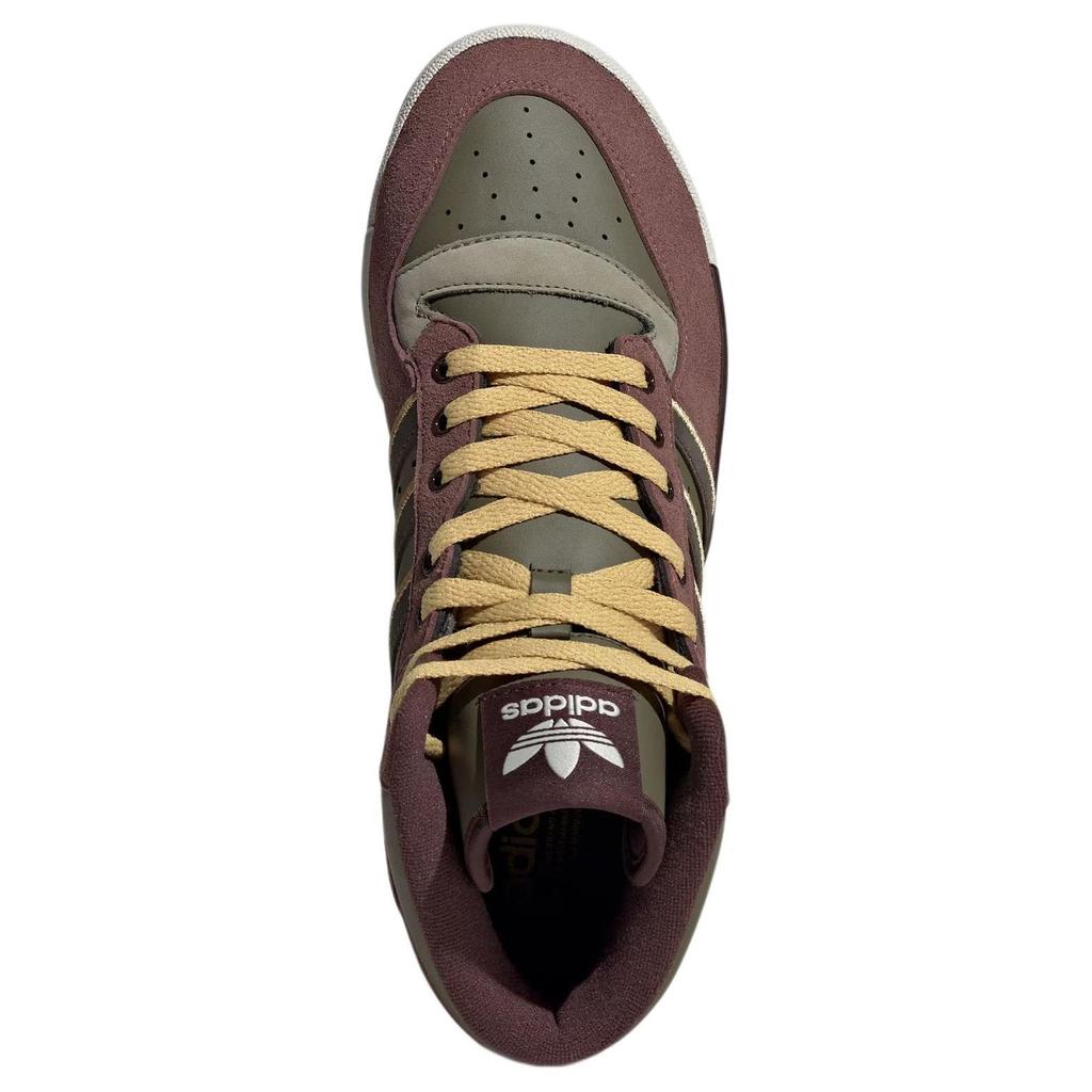 adidas Originals Rivalry Mid Shoes Comfortable Non-Slip Durable High-Top Sneakers Unisex Shoes Brown Green JH9603