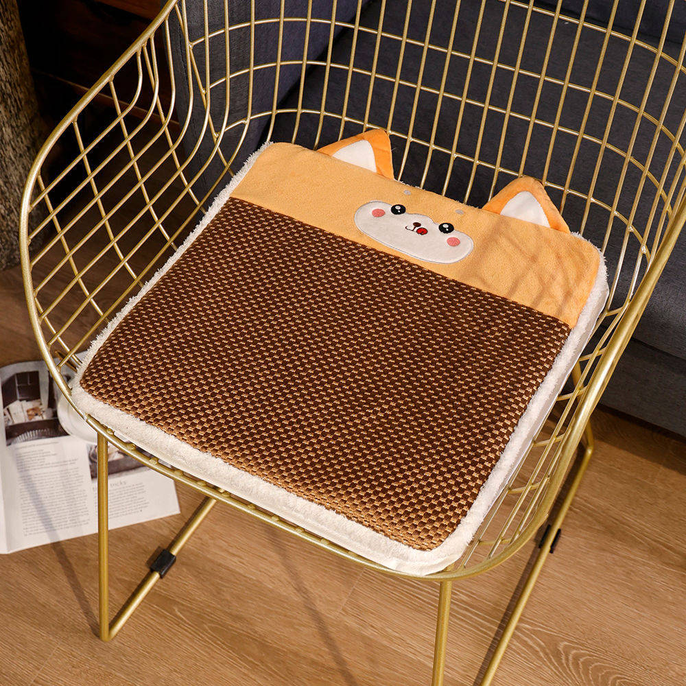 40x40cm Cartoon Animal Husky Cool Seat Cushion Office Chair Breathable Vine Seat Cushion Hip and Butt Protection Cushion