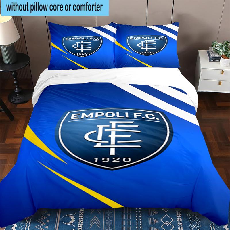 3PCS Football Empoli Crest Bedding Set,Including 1pc Duvet Cover And 2pcs Pillowcases Perfect for Bedroom, Dormitory, Fan Christmas gift