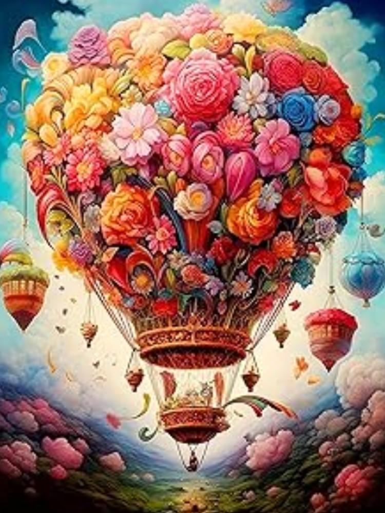 

5DDIY Цветочная Алмазная Вышивка Пейзаж Новый Продукт Алмазная Картина Воздушный Шар Картина Дерево Мозаика Ручная работа Full Round 20x30CM