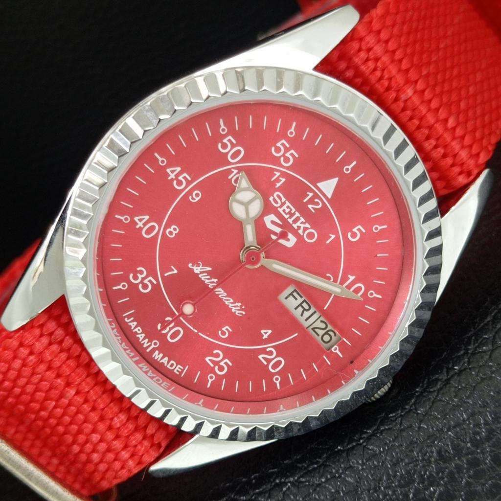 

ЯПОНСКИЕ ВИНТАЖНЫЕ ОТРЕМОНТИРОВАННЫЕ МУЖСКИЕ ЧАСЫ SEIKO 5 АВТОМАТИЧЕСКИЕ 6309A С КРАСНЫМ ЦИФЕРБЛАТОМ a442989-1