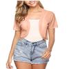 Women's Sheer Chiffon Bolero Jacket Short Sleeve Open Front Lightweight Shrug Cover Up for Casual and Formal Wear