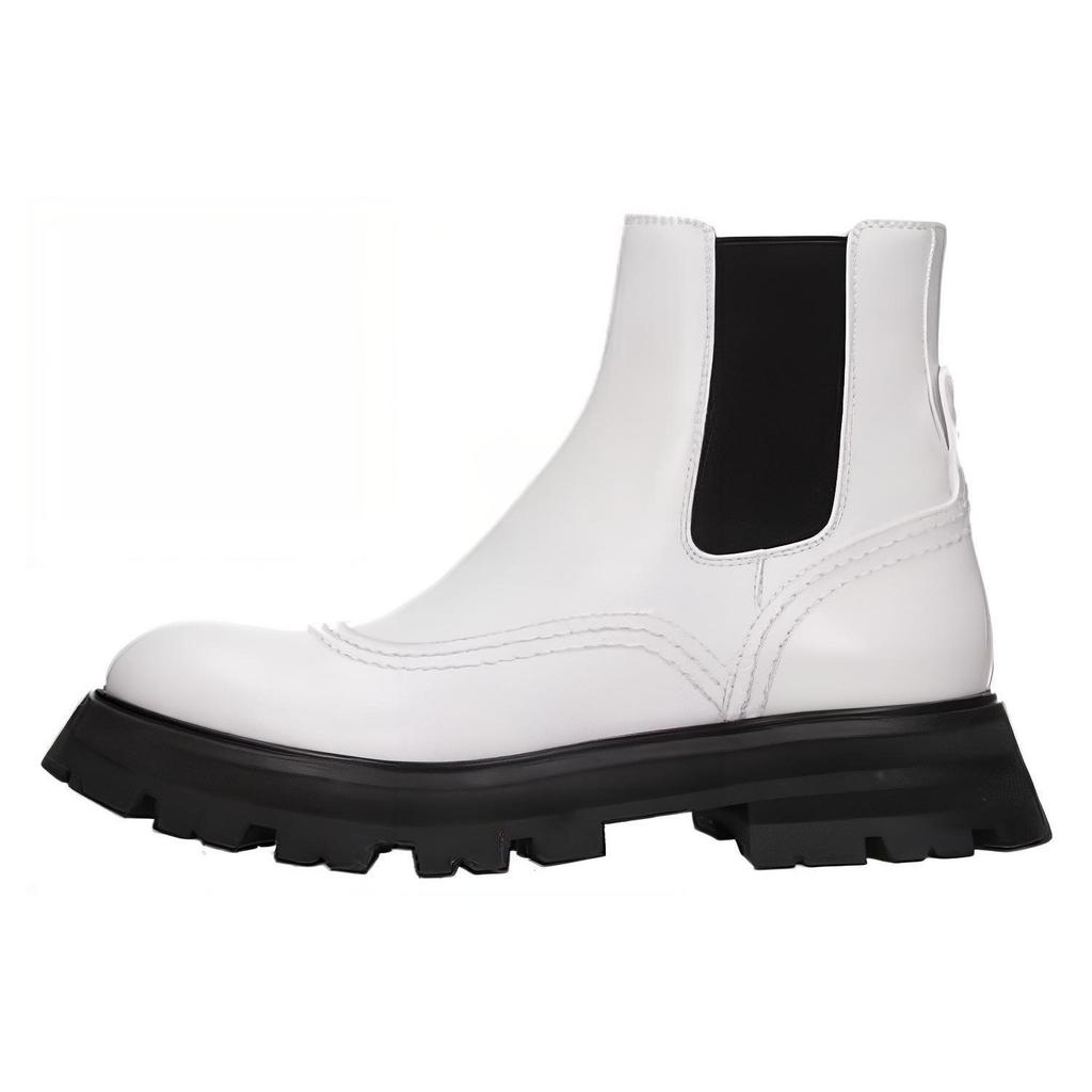 Alexander Mcqueen Wander Chelsea Boots 'White Black' Women's 666367WHZ849360