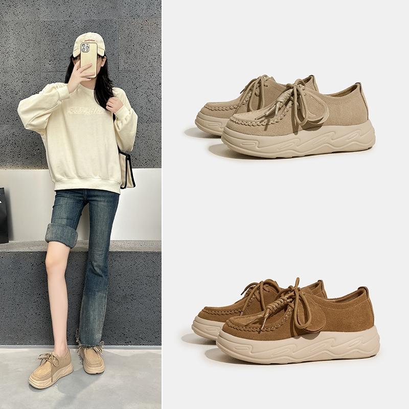 Fashion AIYUQI Women's Sneakers Platform 2025 New Casual Lace-up Oxford Shoes Women Large-size Genuine Leather Running Shoes Female