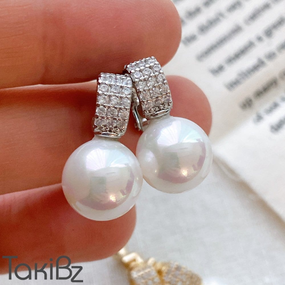 Cubic Boleyn Pearl Earrings (Available as a Cuff)