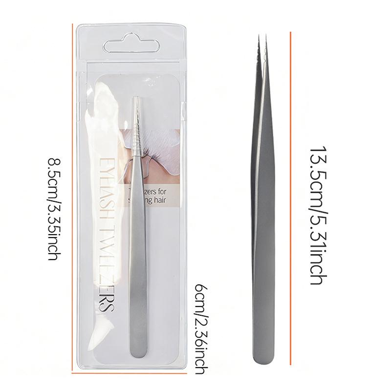 Lash Tweezers Stainless Steel Precision Isolation Eyelash Extension Tweezers Anti-Slip Groove Design Perfect Isolation Eyelash