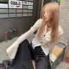 A chic and beautiful little shirt for women, spring/autumn French design, niche and gentle style, short long-sleeve tie-up shirt top
