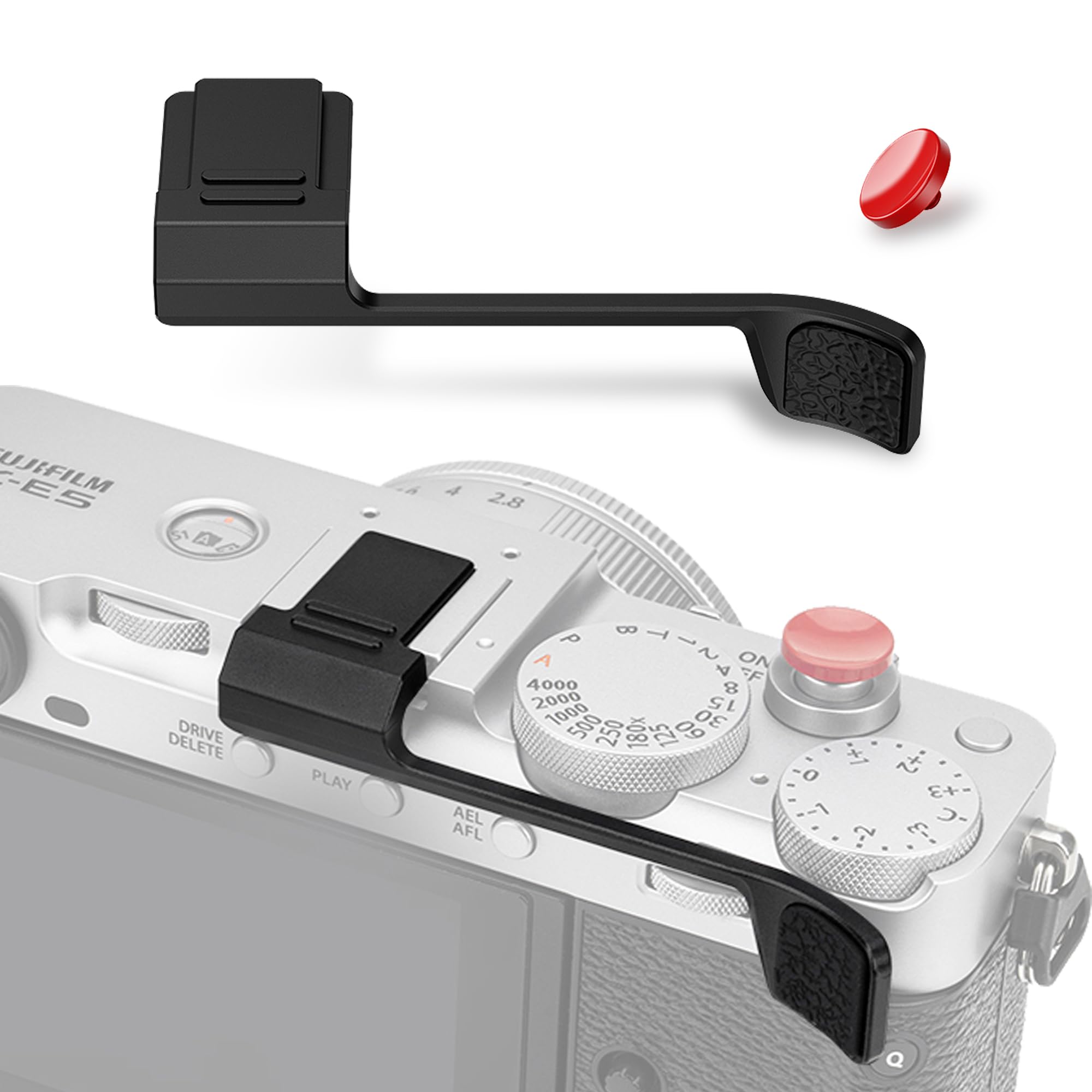 

JJC Thumb Grip and Rest for Fujifilm Easy to Enhances Camera Simple Includes One Release Shutter Black X-E5/XE5 Cameras, Attach, Grip, & Lightweight,