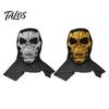 Full Head Black Scarf Mask Halloween Skull Mask, with Breathable Mesh Eyes Design, Mirror Texture Headscarf for Adults Party Props Face