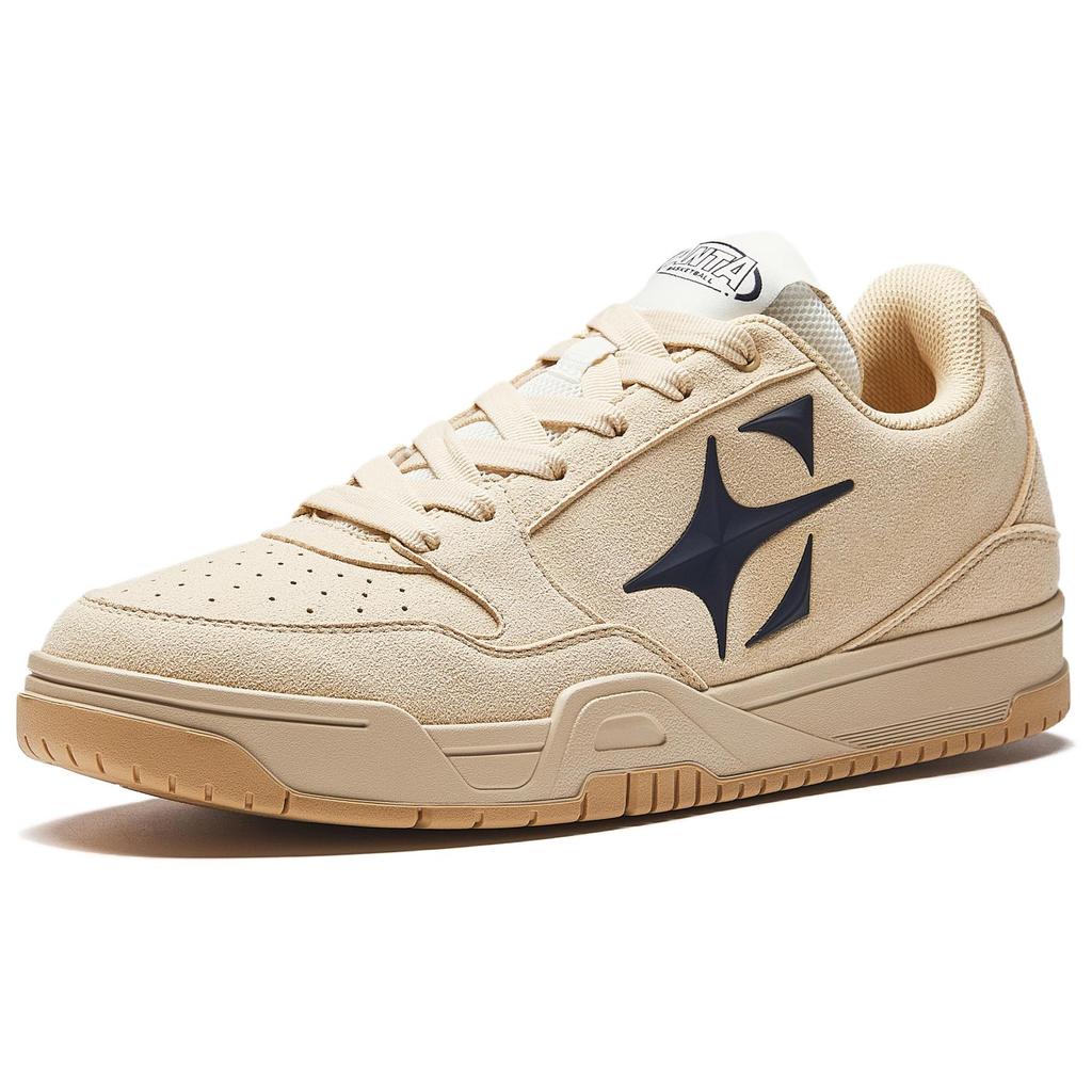 Anta Skyspace Basketball Culture Trendy Versatile Retro Casual Simple Durable Breathable Low-Top Sneakers Men Sneakers Oatmeal-Gray 912541804-2