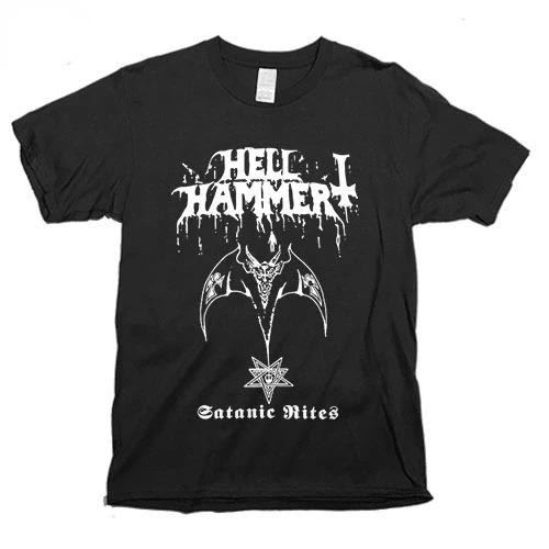 Satanic Warmaster Černé Heavy Metalové Pánské Módní Tričko s Krátkým Rukávem Bavlněné Tričko Topy Harajuku Streetwear Hip Hopové Tričko