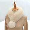 Solid Color Neck Scarf Velvet Texture Faux Fox Fur Collar Luxury Neck Warmer Scarf  Women