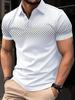 Men's Striped Short-sleeved Polo Shirt, Casual Style, Comfortable for Daily Wear.