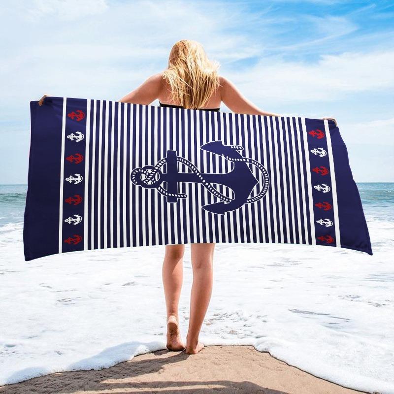 Large Ocean Scenery Beach Towel Polyester Quick Dry Sandproof Bath Towels Tropical Palm Tree Summer Outdoor Pool Travel Blanket