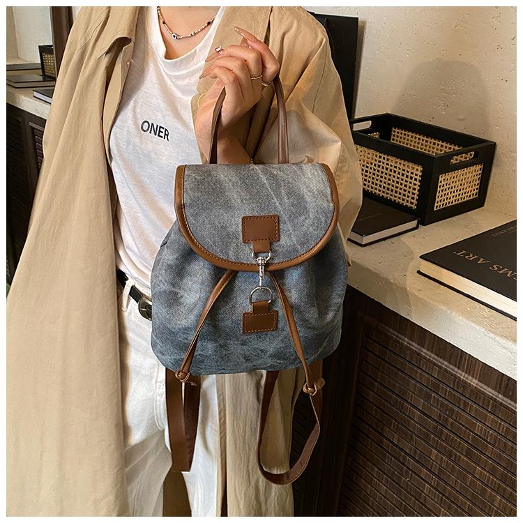 1Pc Korean Version of Retro Casual Foreign Style Backpack for Women's Autumn Fashion and Light Leisure Commuting Small Backpack